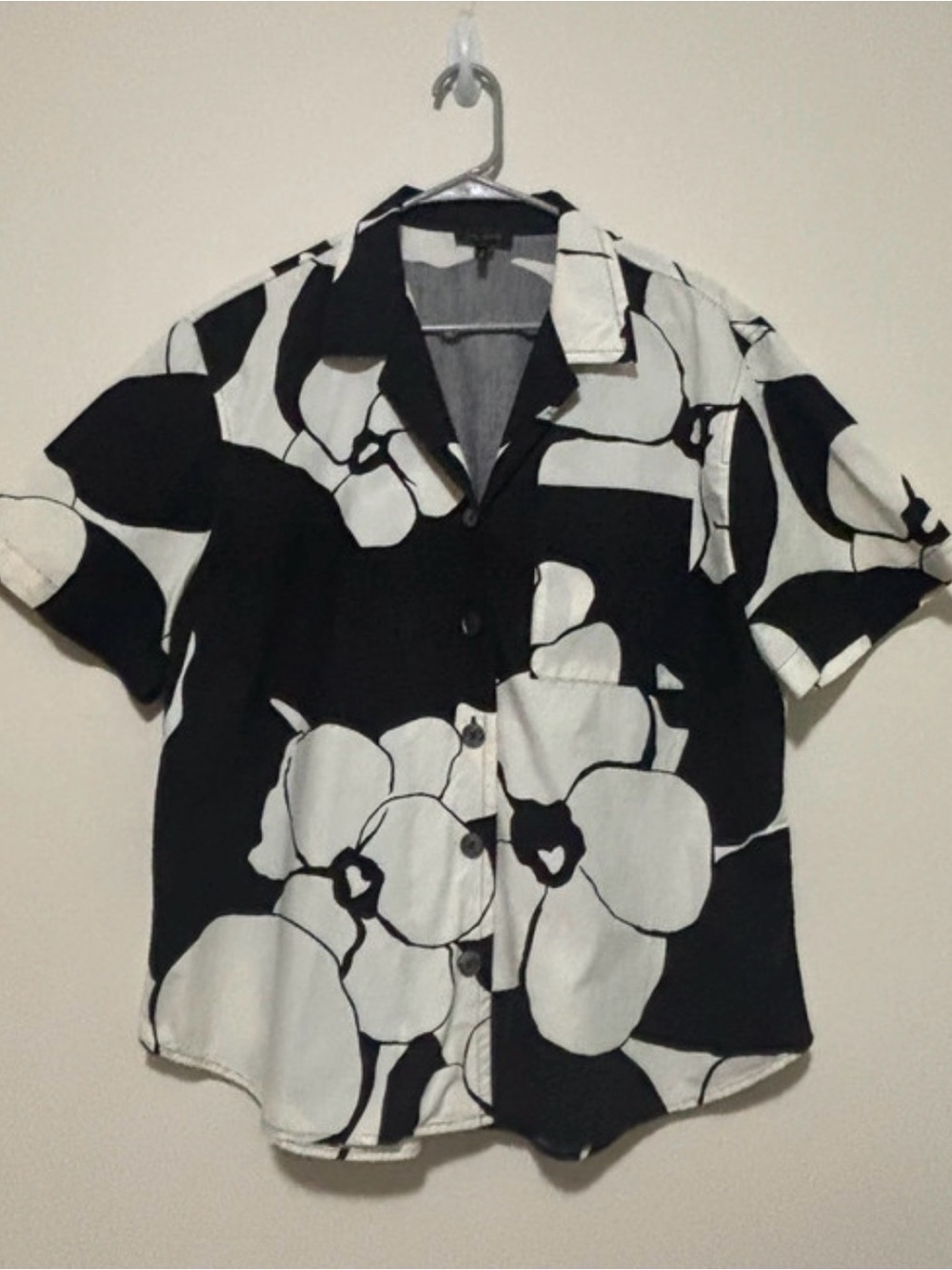 Marc Jacobs Black and White Floral Camp Shirt